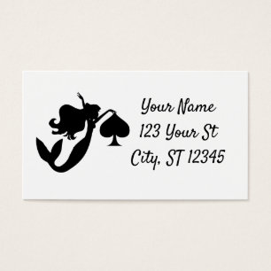 Black Spade Mermaid Silhouette Thunder_Cove Visitekaartje