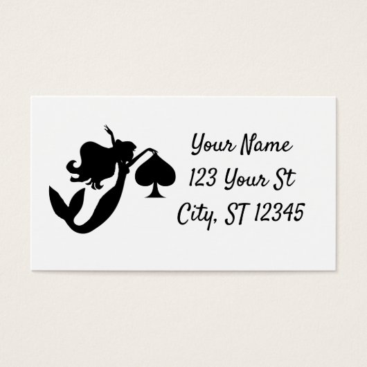 Black Spade Mermaid Silhouette Thunder_Cove Visitekaartje (Voorkant)