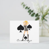 Black Spades Blonde Queen Thunder_Cove Briefkaart (Staand voorkant)