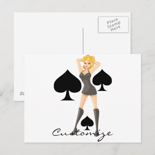 Black Spades Blonde Queen Thunder_Cove Briefkaart (Voorkant / Achterkant)
