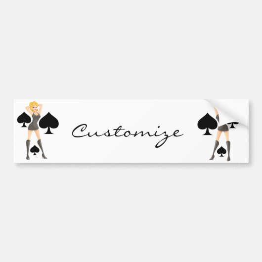 Black Spades Blonde Queen Thunder_Cove Bumpersticker (Voorkant)