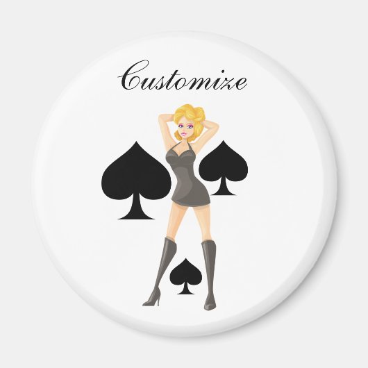 Black Spades Blonde Queen Thunder_Cove Magneet (Voorkant)
