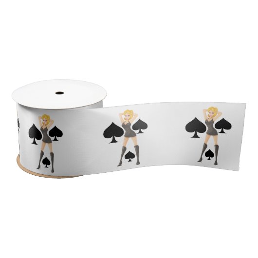 Black Spades Blonde Queen Thunder_Cove Satijnen Lint (Spoel)