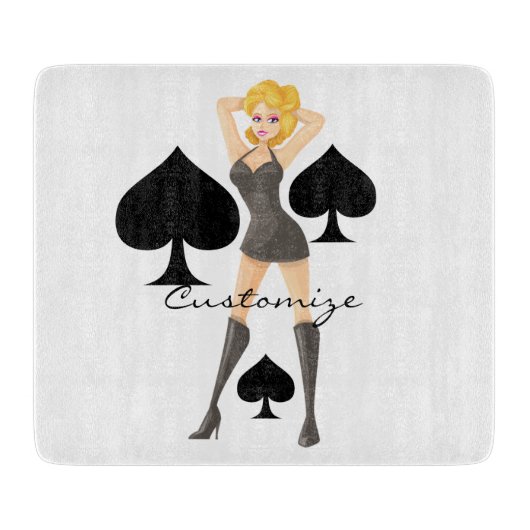Black Spades Blonde Queen Thunder_Cove Snijplank (Voorkant)