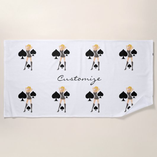 Black Spades Blonde Queen Thunder_Cove  Strandlaken (Voorkant)
