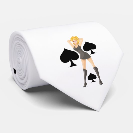 Black Spades Blonde Queen Thunder_Cove Stropdas (Opgerold)