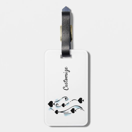 Black Spades Tattoo Style Thunder_Cove Bagagelabel (Achterkant verticaal)