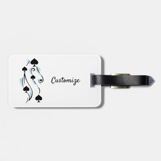 Black Spades Tattoo Style Thunder_Cove Bagagelabel (Achterkant horizontaal)