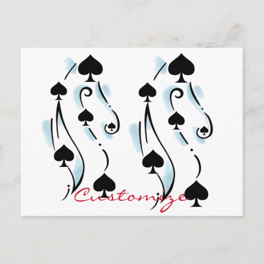 Black Spades Tattoo Style Thunder_Cove Briefkaart (Voorkant)