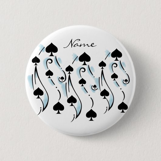 Black Spades Tattoo Style Thunder_Cove Ronde Button 5,7 Cm (Voorkant)