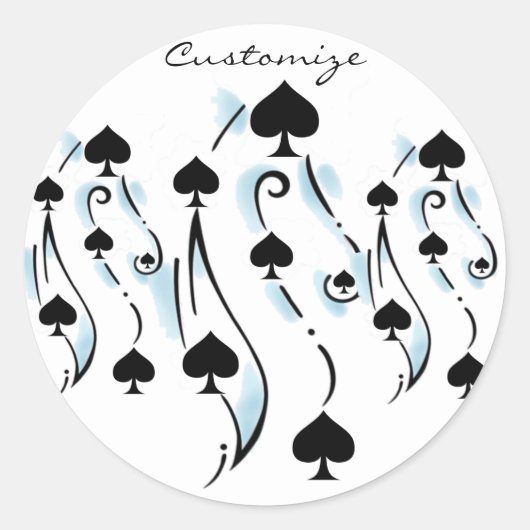 Black Spades Tattoo Style Thunder_Cove Ronde Sticker (Voorkant)
