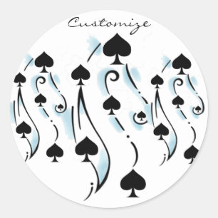 Black Spades Tattoo Style Thunder_Cove Ronde Sticker