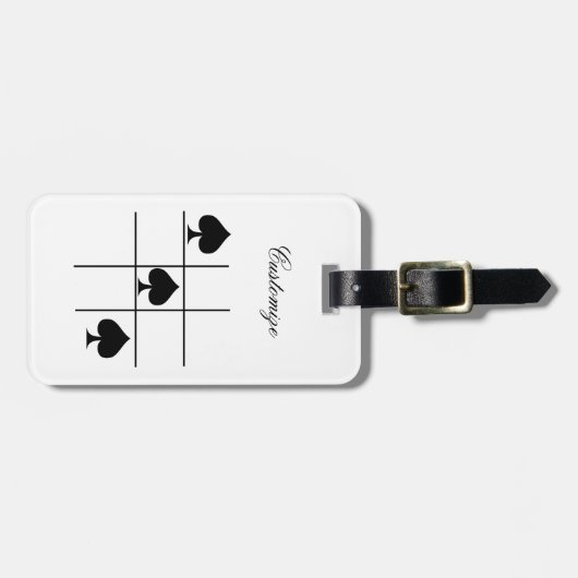 Black Spades Tic Tac Toe Thunder_Cove Bagagelabel (Voorkant horizontaal)