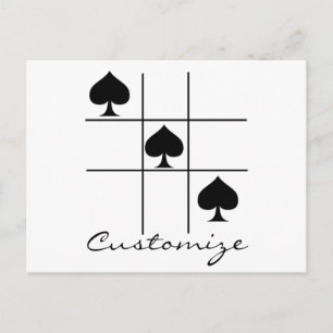 Black Spades Tic Tac Toe Thunder_Cove Briefkaart