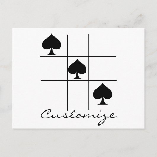 Black Spades Tic Tac Toe Thunder_Cove Briefkaart (Voorkant)