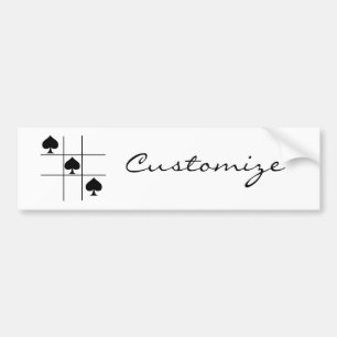 Black Spades Tic Tac Toe Thunder_Cove Bumpersticker