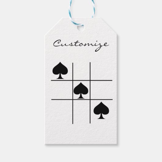 Black Spades Tic Tac Toe Thunder_Cove Cadeaulabel (Voorkant)