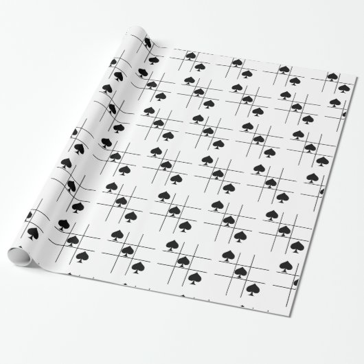 Black Spades Tic Tac Toe Thunder_Cove Cadeaupapier (Uitgerold)