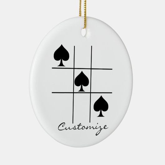 Black Spades Tic Tac Toe Thunder_Cove Keramisch Ornament (Rechts)