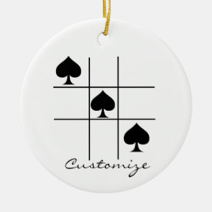Black Spades Tic Tac Toe Thunder_Cove Keramisch Ornament