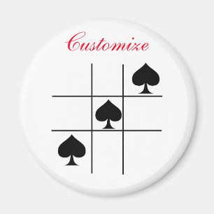 Black Spades Tic Tac Toe Thunder_Cove Magneet