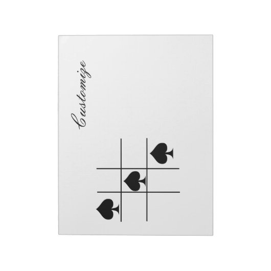 Black Spades Tic Tac Toe Thunder_Cove Notitieblok (Linkerzijde)