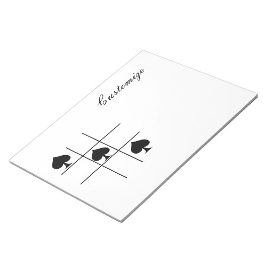Black Spades Tic Tac Toe Thunder_Cove Notitieblok (Schuin)