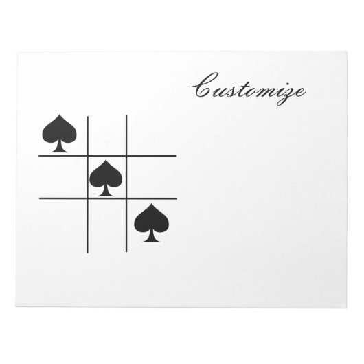 Black Spades Tic Tac Toe Thunder_Cove Notitieblok (Voorkant)