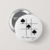 Black Spades Tic Tac Toe Thunder_Cove Ronde Button 5,7 Cm (Voorkant /achterkant)