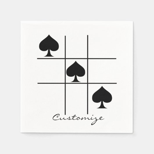 Black Spades Tic Tac Toe Thunder_Cove Servet (Voorkant)