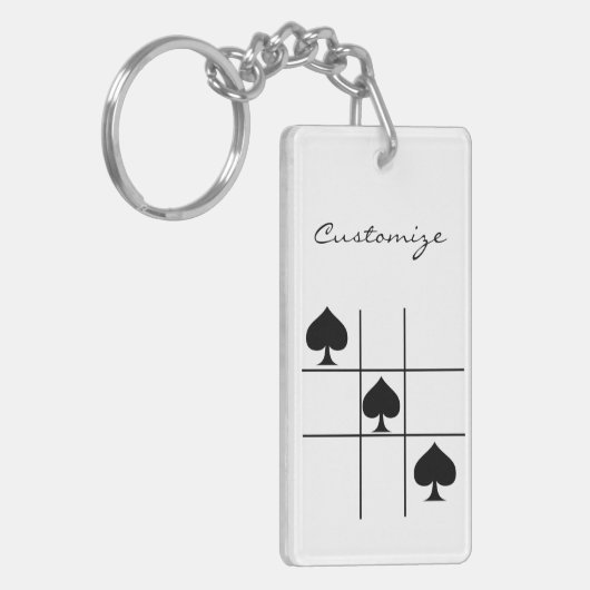 Black Spades Tic Tac Toe Thunder_Cove Sleutelhanger (Voorkant Links)