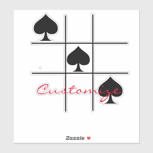 Black Spades Tic Tac Toe Thunder_Cove Sticker (Vel)