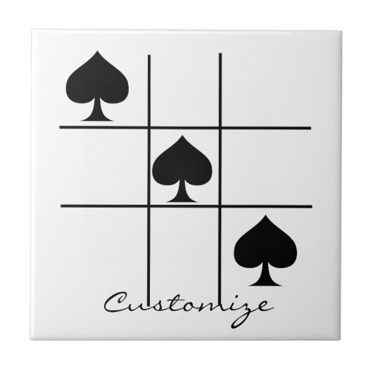 Black Spades Tic Tac Toe Thunder_Cove Tegeltje (Voorkant)