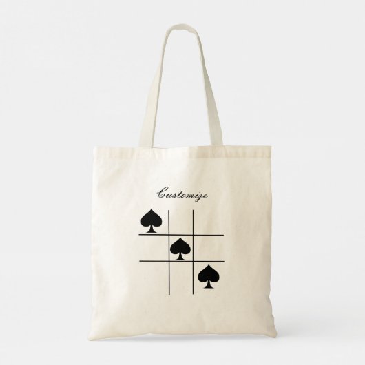Black Spades Tic Tac Toe Thunder_Cove Tote Bag (Achterkant)
