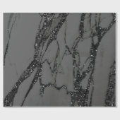 Black Spark Graphite Glitter Marble Stone Lux Gray Cadeaupapier (Vlak)