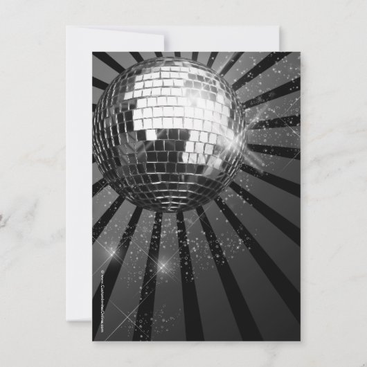 Black Sparkle Disco Ball 50ste verjaardagsfeestje Kaart (Achterkant)