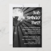 Black Sparkle Disco Ball 50ste verjaardagsfeestje Kaart (Voorkant)