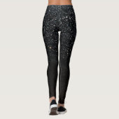 Black Sparkle Faux Glitter Night Sky Leggings (Achterkant)