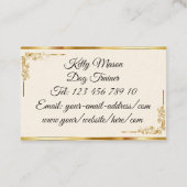 Black Sparkle Gold Letter Monogram Visitekaartje (Achterkant)