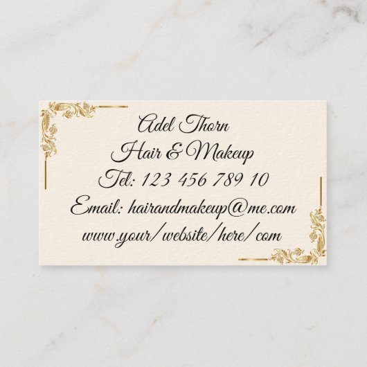 Black Sparkle monogram Visitekaartje (Achterkant)