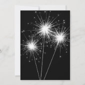Black Sparkler Afstuderen Celebration Invitation Kaart (Achterkant)