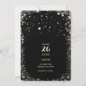 Black Sparkles Sterrennacht Sky Elegant Huwelijk Kaart (Achterkant)