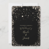 Black Sparkles Sterrennacht Sky Elegant Huwelijk Kaart (Voorkant)
