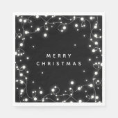 Black Sparkling Lights Christmas Party Paper Servet (Voorkant)