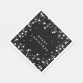 Black Sparkling Lights Christmas Party Paper Servet (Hoek)