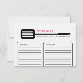 Black Spatula Recipe Card Kaart
