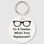 Black spectacles super teacher keychain gift (Voorkant)