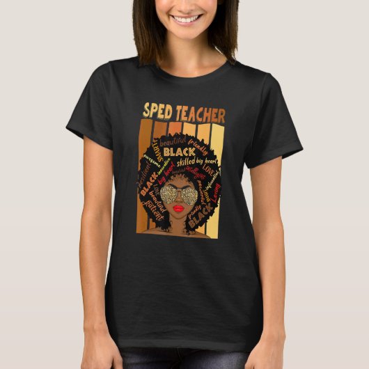 Black Sped Teacher Love Melanin Teacher T-shirt (Voorkant)