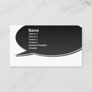 Black Speech Bubble-kaart Visitekaartje