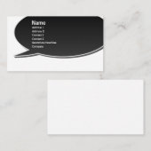 Black Speech Bubble-kaart Visitekaartje (Voorkant / Achterkant)